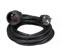 Perel Rallonge, H05VV-F 3G1.5, 5 m, 16 A/230 V, 3500 W, Type E/F, Usage intérieur, PVC, Noir