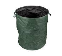 Perel Sac à déchets de jardin, pliable, 150 l, poignées, vert foncé/noir, déperlant