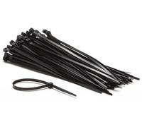 Perel Ensemble d'attaches-câbles en nylon 4.6x200mm - Noir, résistant aux UV, 100 pcs