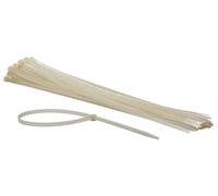 Perel Set Attaches-câbles en nylon 8,8x610 mm - Blanc, résistant aux UV, 50 pièces