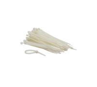 Perel Set Colliers de Câblage en Nylon 4,6x120mm - Blanc, résistant aux UV, 100 pièces.