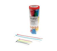 Perel Set de colliers de serrage en nylon, différentes couleurs, résistants aux UV, 300 pièces