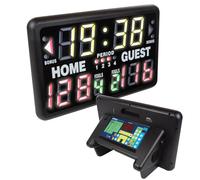 Perel Tableau d’Affichage LED Multisport numérique avec minuterie et chronomètre, modèle de Table ou Autonome, pour Utilisation intérieure et extérieure sous abri, pour entraînements matchs et