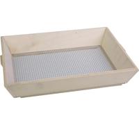 Perel Tamis de Sol en Bois rectangulaire 32x22x11 cm, Tamis a Compost avec Maillage Fin 6x6 mm, Tamis Manuel pour Terre terreau Sable et Gravier, Tamis de Jardin Leger pour tamisage Precis