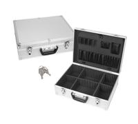 Perel Valise à outils aluminium 457 x 330 x 152 mm avec serrure à clé, séparateurs réglables et porte-outils