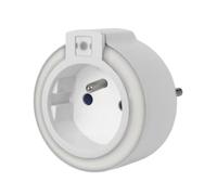 Perel Veilleuse LED avec prise et capteur crépusculaire, activation automatique à l'obscurité, couleur unique : LED blanc, idéal pour salon, chambre à coucher, chambre d'enfant, couloir, avec terre