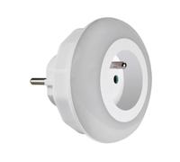 Perel Veilleuse LED avec prise et capteur crépusculaire, allumage automatique à la tombée de la nuit, choix entre trois couleurs différentes : vert, bleu, blanc, idéal pour salon, chambre à coucher,