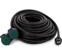 Perel Verlengkabel Met 2 Stopcontacten - Gebruik Buitenshuis - 20M - Zwart - 3G2.5 - Penaarde