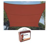 Perel Voile d’ombrage 5 x 5 m, Carree pour Jardin et terrasse, Polyester deperlant 160 g/m2, Protection UV 90%, Toile Respirante avec Anneaux en Acier Inoxydable, Terracotta