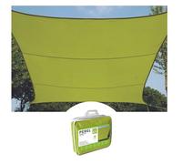 Perel Voile d’ombrage rectangulaire 2 x 3 m pour Jardin et terrasse, Polyester Respirant et déperlant 160 g/m², Protection UV 90%, Anneaux INOX, Vert Citron