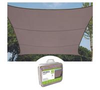 Perel Voile d’ombrage rectangulaire 4 × 3 m pour Jardin et terrasse, Polyester Respirant et déperlant 160 g/m², Protection UV 90%, Anneaux INOX, Taupe