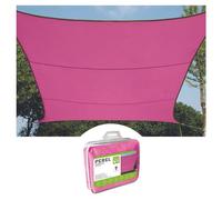 Perel Voile d’ombrage rectangulaire 4 × 3 m pour Jardin et terrasse, Polyester Respirant et déperlant 160 g/m², Protection UV 90%, Anneaux INOX, Fuchsia