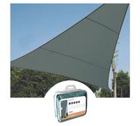 Perel Voile d'ombrage, Toile ombrage, Toile extérieure terrasse, imperméable, Protection Contre UV, 3 Anneaux en O en Acier Inoxydable, 5 x 5 x 5 m, 160 g/m², Polyester, Triangulaire, Gris Vert