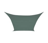 Perel Voile d'ombrage, Toile ombrage, Toile extérieure terrasse, imperméable, Protection Contre UV, 4 Anneaux en O en Acier Inoxydable, 5 x 5 m, 160 g/m², Polyester, carré, Gris Vert