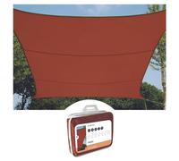 Perel Voile d'ombrage déperlant 4 x 3 m, 160 g/m², Polyester, rectangulaire, Marron Rouge