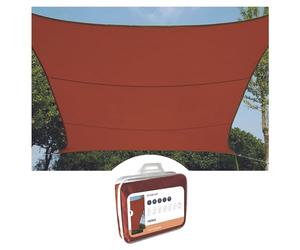 Perel Voile d'ombrage déperlant 4 x 3 m, 160 g/m², Polyester, rectangulaire, Marron Rouge