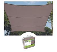 Perel Voile d'ombrage rectangulaire, 2 x 3 m, Polyester 160 g/m2, déperlant, Protection UV, Pare Soleil extérieur, Jardin terrasse Balcon Piscine, Taupe, Anneaux INOX, Tension Nette