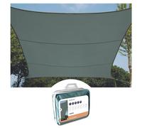 Perel Tools Voile solaire carré 3,6 x 3,6 m Polyester 160 g/m² imperméable Protection UV Gris vert