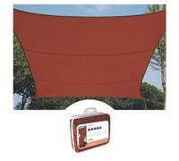 Perel Voile d'ombrage, Toile ombrage, Toile extérieure terrasse, imperméable, Protection Contre UV, 4 Anneaux en O en Acier Inoxydable, 2 x 3 m, 160 g/m², Polyester, rectangulaire, Brun rougeâtre