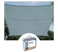 Perel Voile d'ombrage, Toile ombrage, Toile extérieure terrasse, imperméable, Protection Contre UV, 4 Anneaux en O en Acier Inoxydable, 4 x 3 m, 160 g/m², Polyester, rectangulaire, Gris Bleu