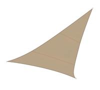 Perel Voile d'ombrage, Toile ombrage, Toile extérieure terrasse, perméable, Respirant, Protection Contre UV, 3 Anneaux en O en Acier Inoxydable, 5 x 5 x 5 m, 180 g/m², PEHD, Triangulaire, Champagne
