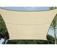 Perel VOILE SOLAIRE PERMÉABLE - CARRÉ - 5 x 5 m - COULEUR : CHAMPAGNE