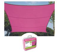 Perel Voile d'ombrage, Toile ombrage, Toile extérieure terrasse, imperméable, Protection Contre UV, 4 Anneaux en O en Acier Inoxydable, 2 x 3 m, 160 g/m², Polyester, rectangulaire, Fuchsia