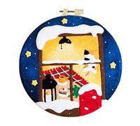 Perfeclan 1 Ensemble poinçon Aiguille Broderie poinçon Aiguille Kits Stylo Cerceau Fil Tapis Broderie Motif Tissu Fournitures pour noël Mur Bureau Chambre, Fenêtre Chaude