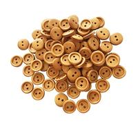 Perfeclan 100pcs Boutons Ronds en Bois Faits à Artisanat-Couture 13mm 15mm, Brun Clair 13mm