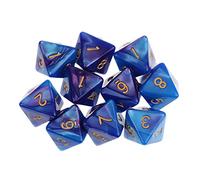 Perfeclan 10pcs Dés à D8 Dés Polyédriques pour Dés Cadeau Nouveau, Bleu Violet