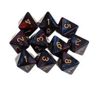 Perfeclan 10pcs Dés à D8 Dés Polyédriques pour Dés Cadeau Nouveau, Rouge Bleu