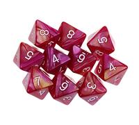 Perfeclan 10pcs Dés à D8 Dés Polyédriques pour Dés Cadeau Nouveau, Violet Rouge