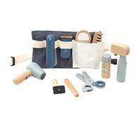 perfeclan 11 Pcs Simulation En Bois Salon de Jouets Faire de Miroir et Cosmétiques Cas avec Jouet Sèche-Cheveux Coiffure Ensemble Jouet de, Trousse de salon