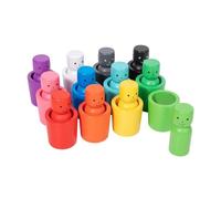 Perfeclan 12 gobelets de tri de Couleurs en Bois, Jouet sensoriel d'éveil pour Enfants de 2 à 4 Ans, Jeu d'association, pour Les fêtes.