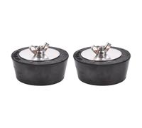 Perfeclan 2 Pièces Bouchon Piscine Bouchon Skimmer Piscine Bouchon Universel Hivernage Accessoire Étanche Caoutchouc Acier Convient Piscine Intérieur Extérieur, 63mm