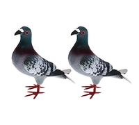 Perfeclan 2 Pièces Figurine Pigeon Réaliste Oiseau Artificiel en Mousse Modèle D'Oiseau Décoratif pour Collection Éducative Cadeau Anniversaire Décoration Maiso, 2 pièces Style B
