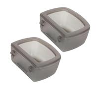 Perfeclan 2 Pièces Mangeoire Suspendue Bol pour Chien Bol d'eau pour Animaux Distributeur de Nourriture PP Amovible Adapté Aux Chiens Chats Lapins Usage Cage TR, Gris