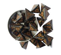 perfeclan 25pcs Dices multiples, Dices polyédriques réglés avec boîte de stockage, Dices D4 acryliques pour les jeux de table RPG, Noir