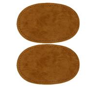 Perfeclan 2x Ovale Patch en PU Réparation Couture Coude Artificiel Thin Patchs Coudiere, Chameau