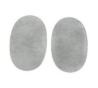 Perfeclan 2x Ovale Patch en PU Réparation Couture Coude Artificiel Thin Patchs Coudiere, Gris