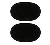 Perfeclan 2x Ovale Patch en PU Réparation Couture Coude Artificiel Thin Patchs Coudiere, Noir