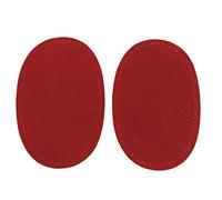Perfeclan 2x Ovale Patch en PU Réparation Couture Coude Artificiel Thin Patchs Coudiere, Rouge