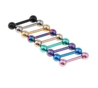 Perfeclan 2x9 Pièces en Acier Inoxydable Haltère Langue Lèvre Stud Bouclier 16g Boule de 3mm