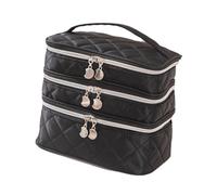 perfeclan 3 étages Travel Cosmetic Rangem Storage Sac polyvalent avec fermeture de toilette de à fermeture éclair organisateur cosmétique pour les, Fermeture éclair En Argent