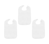 perfeclan 3 pièces bavoirs en éponge pour adultes protecteurs de vêtements, créatifs, lavables en machine, grands bavoirs d'alimentation réglables pour hommes, Blanc