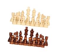 perfeclan 32x pièces d'échecs en bois pour les échecs en bois débutants, cerveau