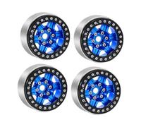 perfeclan 4 pneus de moyeu de roue de voiture de course robustes et haute performance de 2 pouces de diamètre, compatibles avec les jantes de roues RC, Bleu