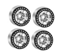 perfeclan 4 pneus de moyeu de roue de voiture de course robustes et haute performance de 2 pouces de diamètre, compatibles avec les jantes de roues RC, Argent