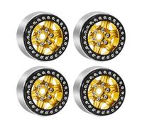 perfeclan 4 pneus de moyeu de roue de voiture de course robustes et haute performance de 2 pouces de diamètre, compatibles avec les jantes de roues RC, or