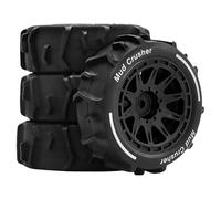 perfeclan 4 roues de tout-terrain radiocommandé, pneus 72x26 mm, pièces de rechange pour tout-terrain radiocommandé à l'échelle 1/14, Noir